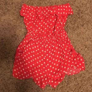 Red and white romper